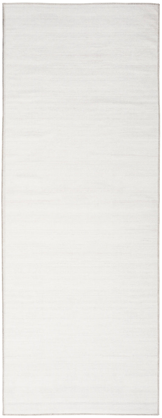 Nourison Washable Essentials 2'2" x 8' Ivory Grey Modern Indoor Rug