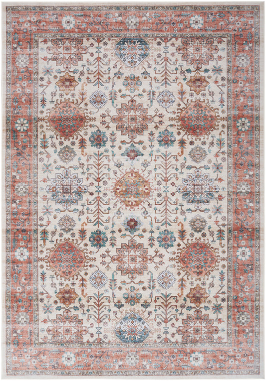 Nourison Fulton 5' x 7' Beige Multicolor Vintage Indoor Rug