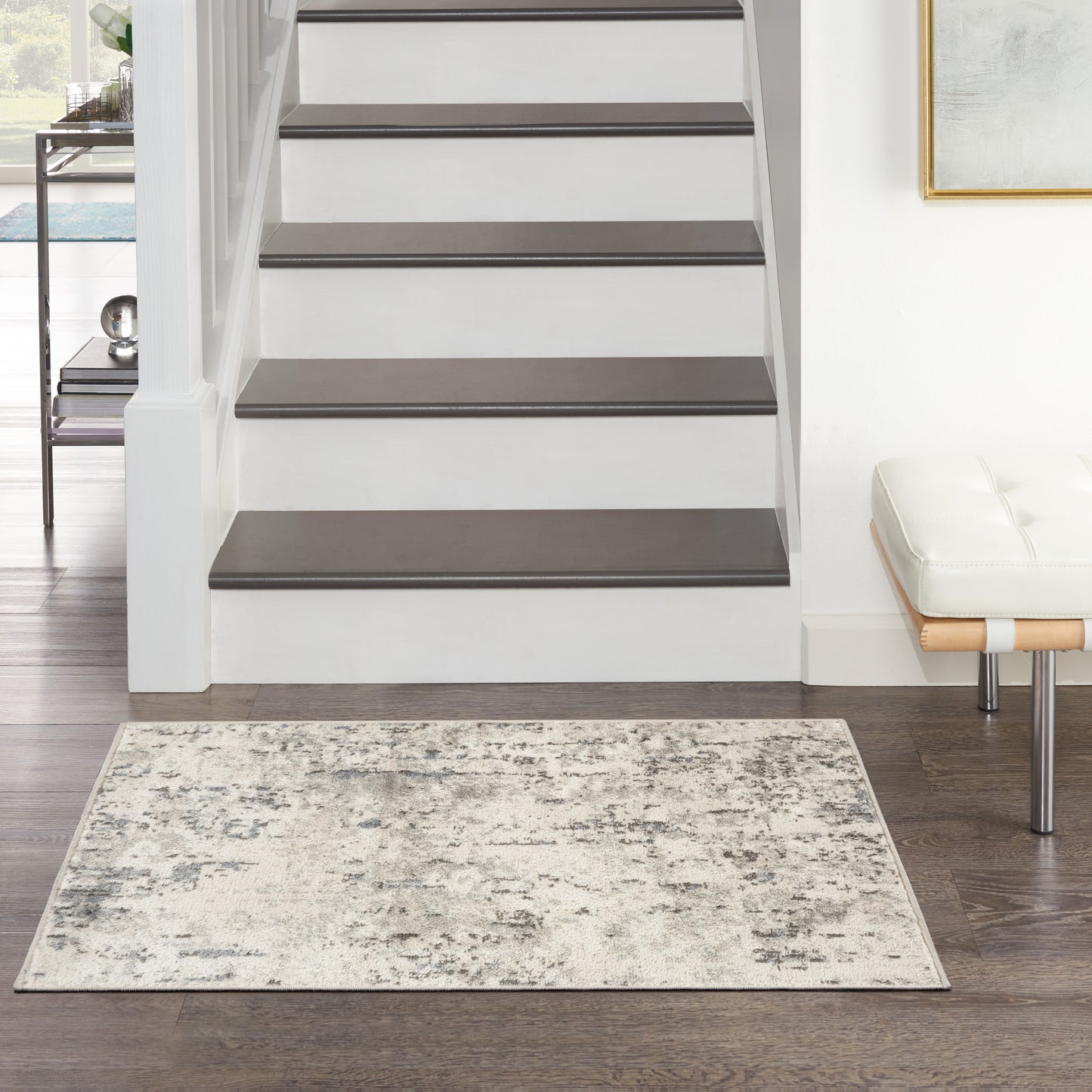Nourison Quarry 2'2" x 3'9" Ivory Blue Grey Modern Indoor Rug