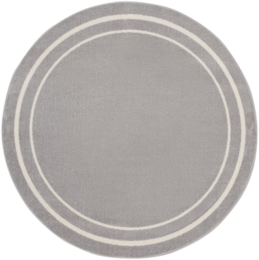 Nourison Nourison Essentials 8' x Round Grey/Ivory Contemporary Rug