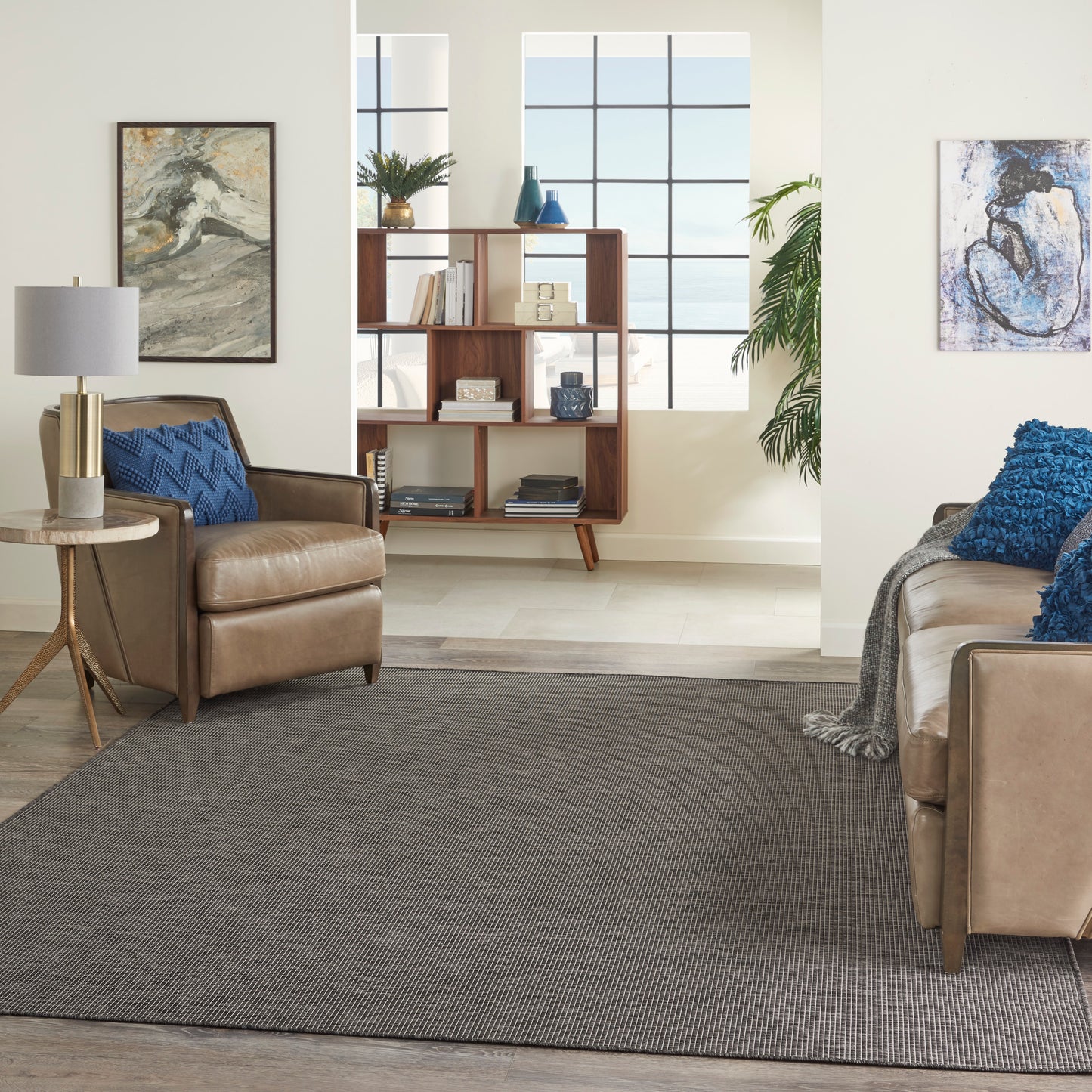 Nourison Positano 7' x 10' Charcoal Modern Rug