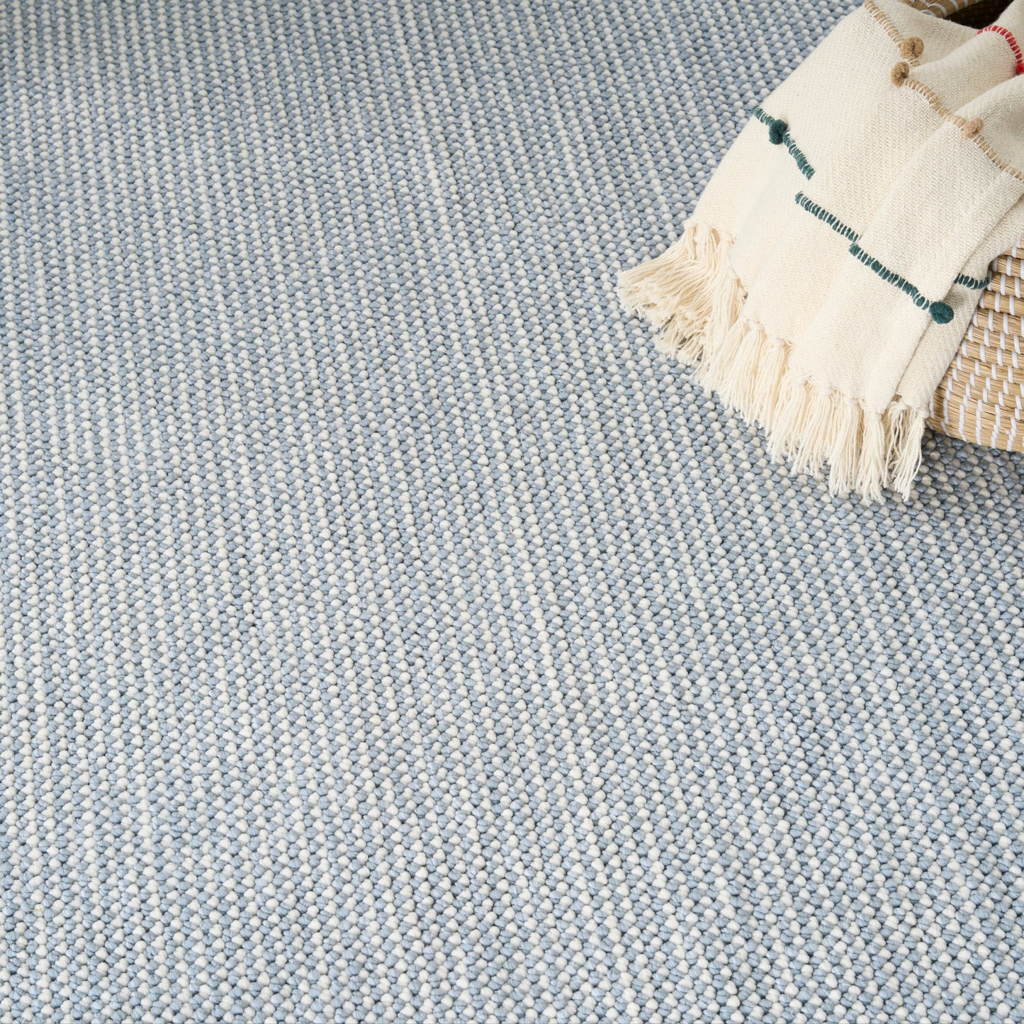 Nourison Natural Texture 7'10" x 9'10" Ivory Blue Farmhouse Indoor Rug