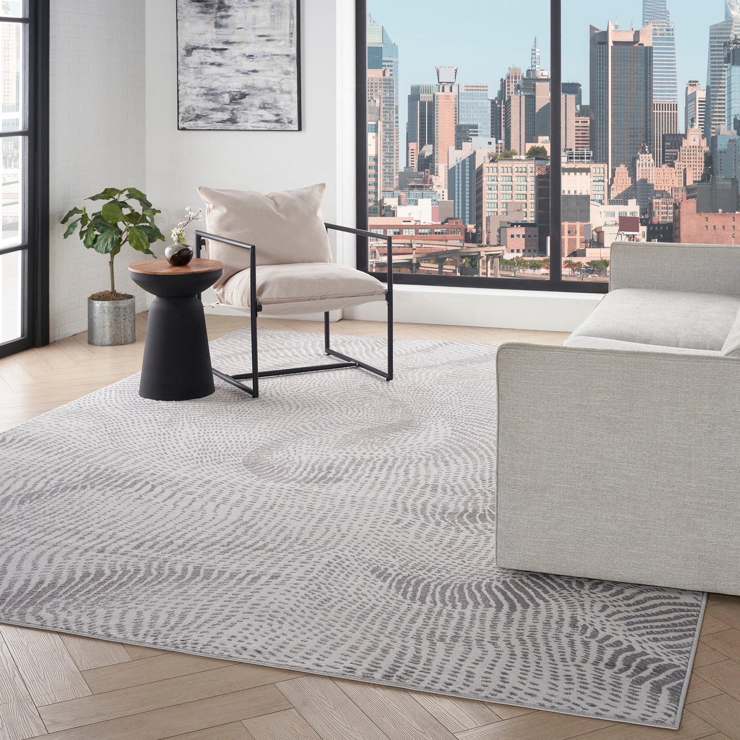 DKNY Central Park West 9' x 12' Grey Modern Indoor Rug
