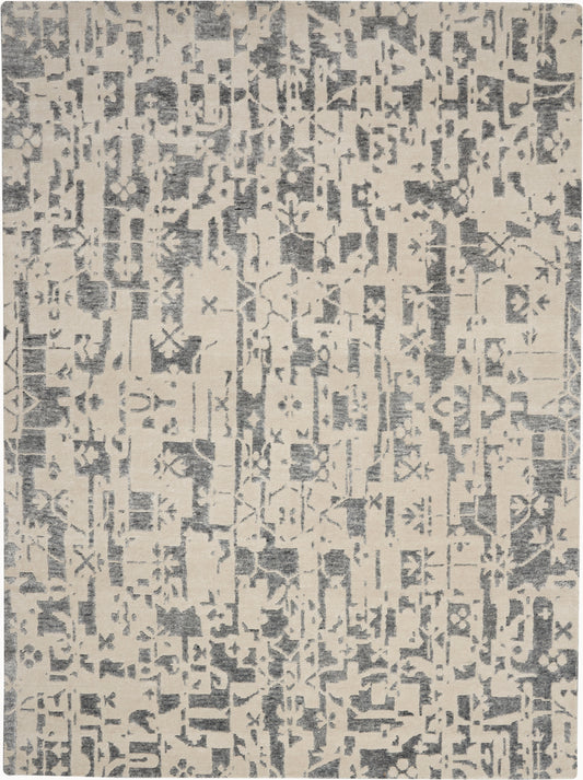 Nourison Silk Shadows 5'6" x 7'5" Ivory Grey Modern Indoor Rug