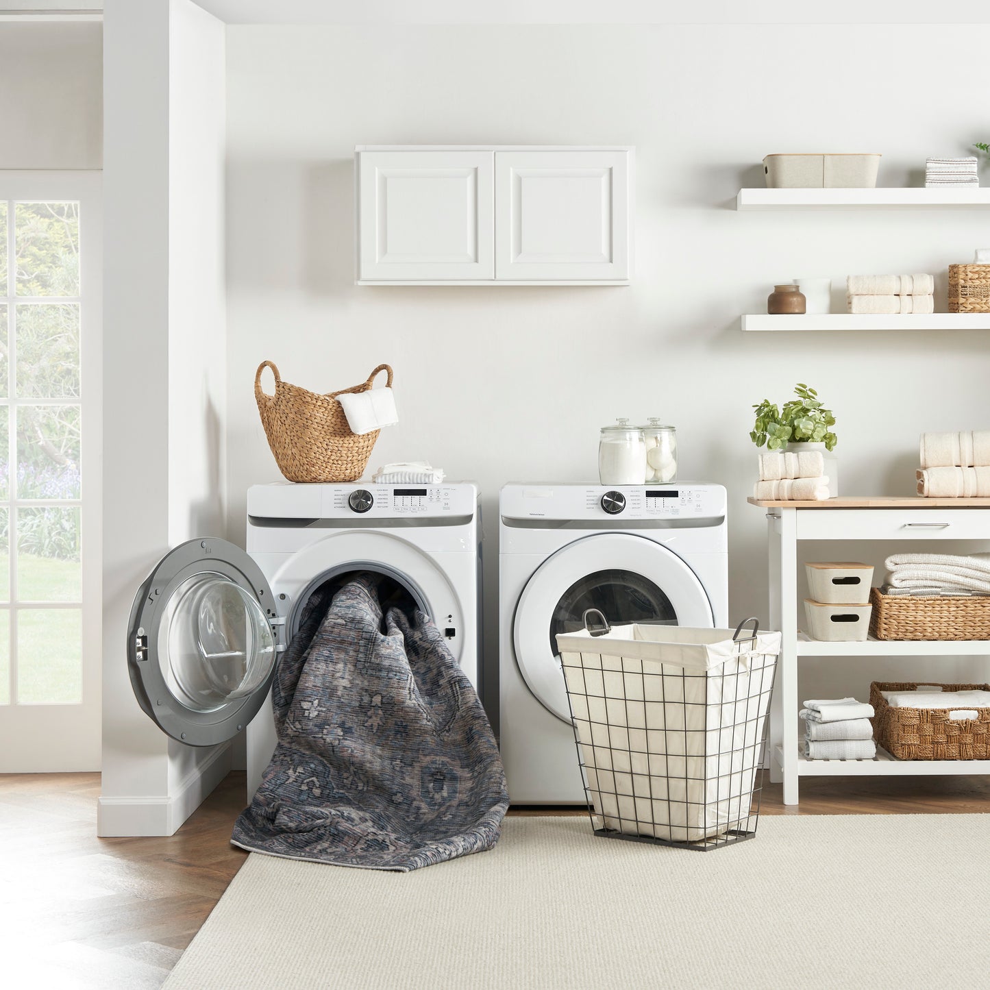 Nicole Curtis Machine Washable Series 1 2' x 6' Light Blue Multi Vintage Indoor Rug