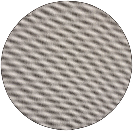 Nourison Courtyard 6' x Round Ivory/Charcoal Modern Rug