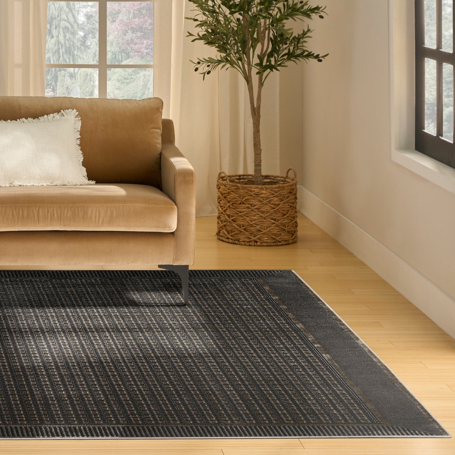 Nourison Nordic 8' x 10' Black Taupe Modern Indoor Rug