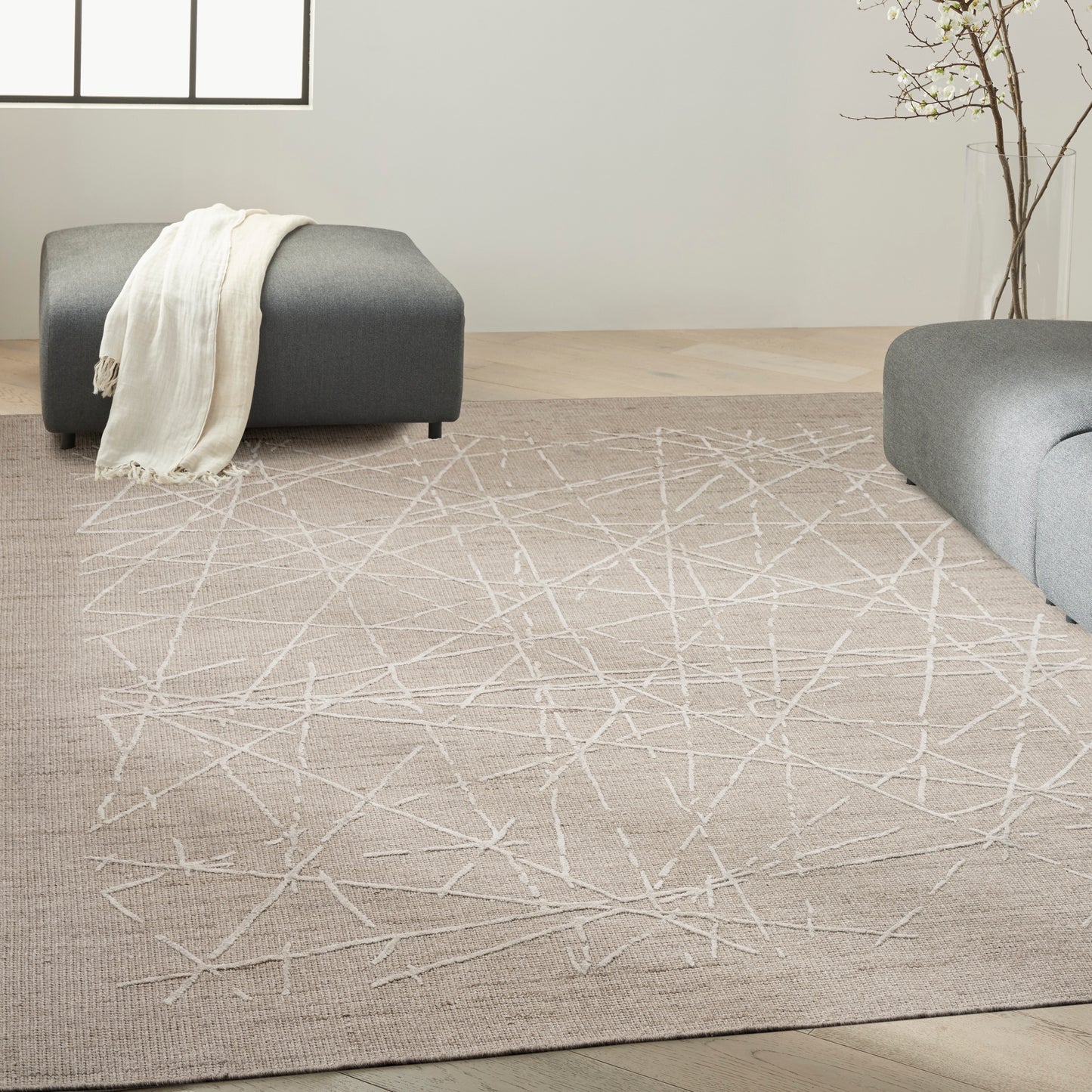 Calvin Klein CK044 Wander 9'9" x 13'9" Taupe Modern Indoor Rug