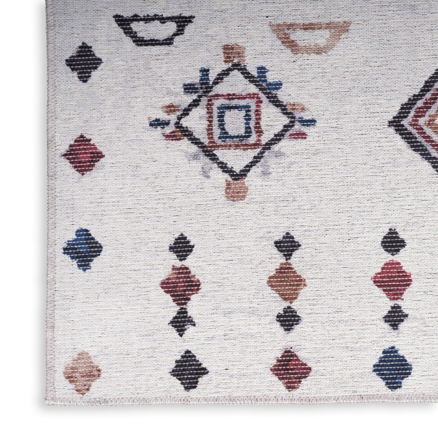 Nicole Curtis Machine Washable Series 1 7'10" x 9'10" Ivory/Multi Bohemian Indoor Rug