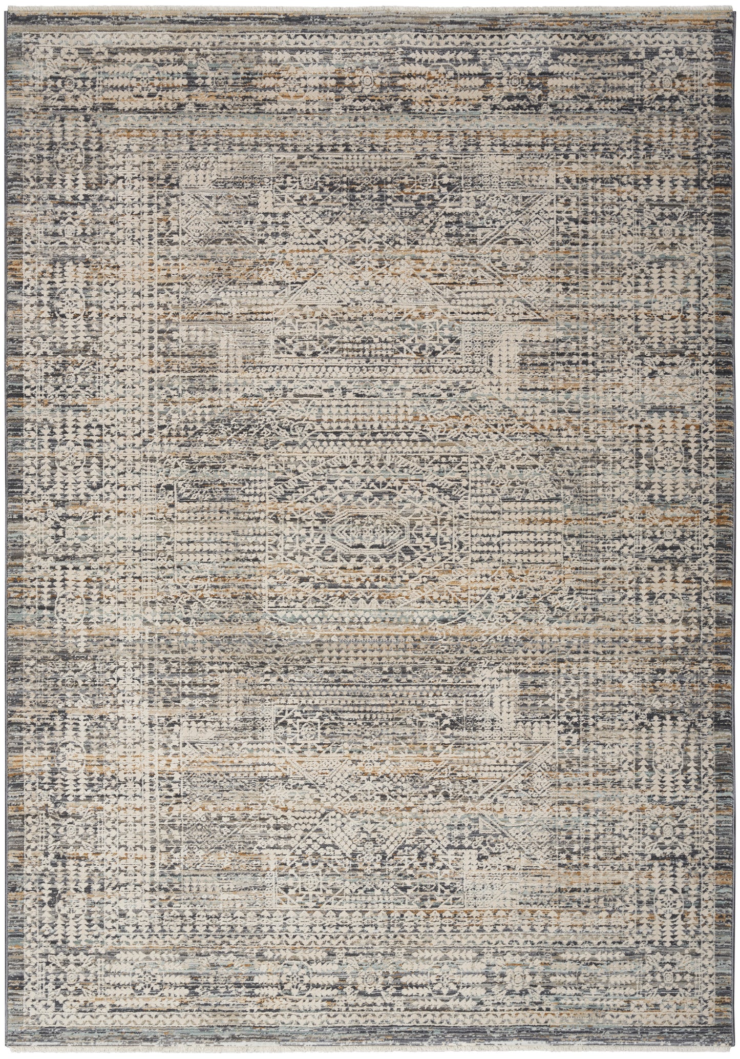 Nourison Lynx 5'3" x 7'10" Ivory Slate Vintage Indoor Rug