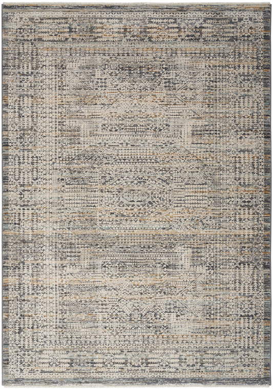 Nourison Lynx 5'3" x 7'10" Ivory Slate Vintage Indoor Rug