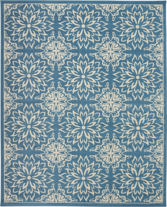 Nourison Jubilant 7'10" x 9'10" Ivory Blue Farmhouse Indoor Rug