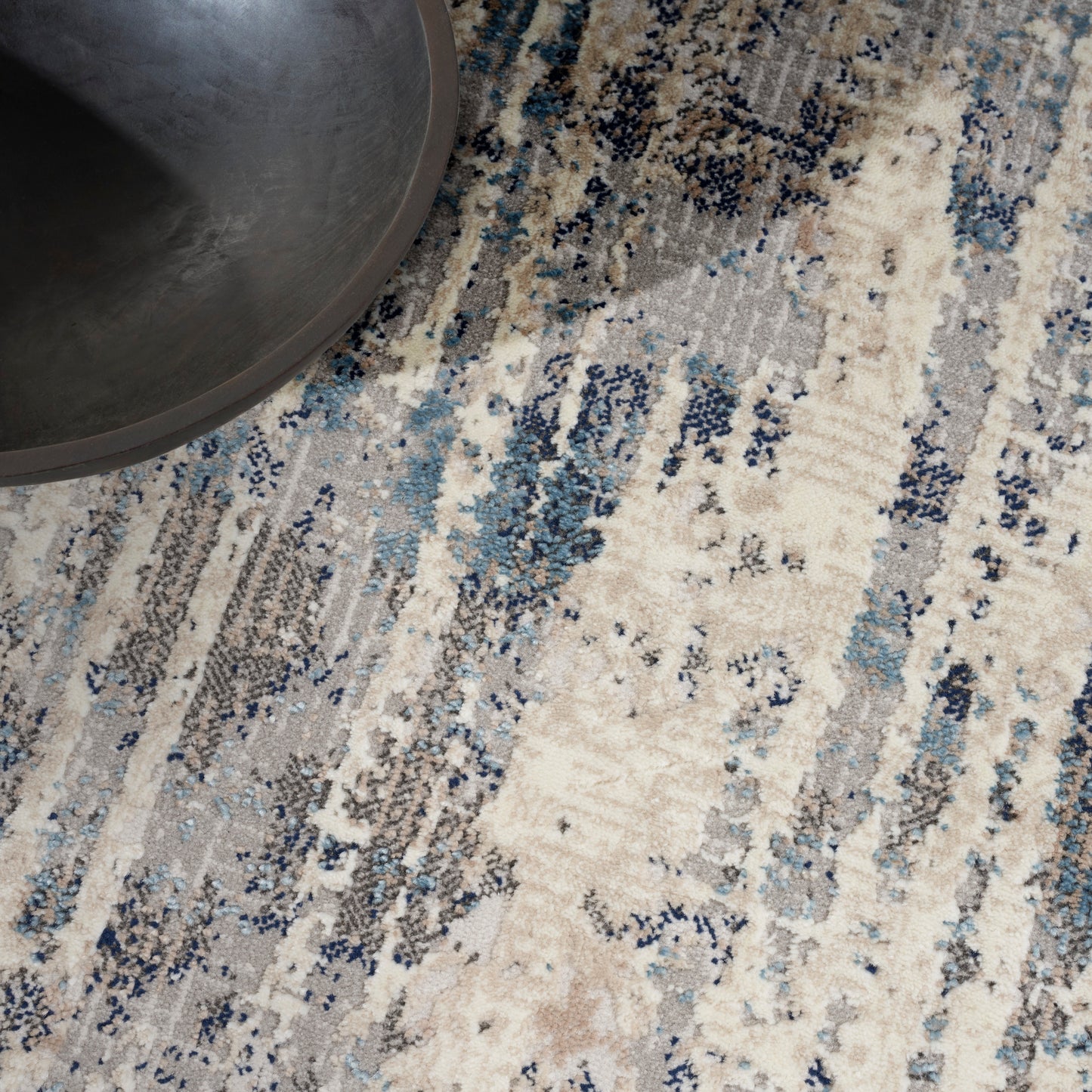 Calvin Klein CK022 Infinity 4' x 6' Ivory Grey Blue Modern Indoor Rug