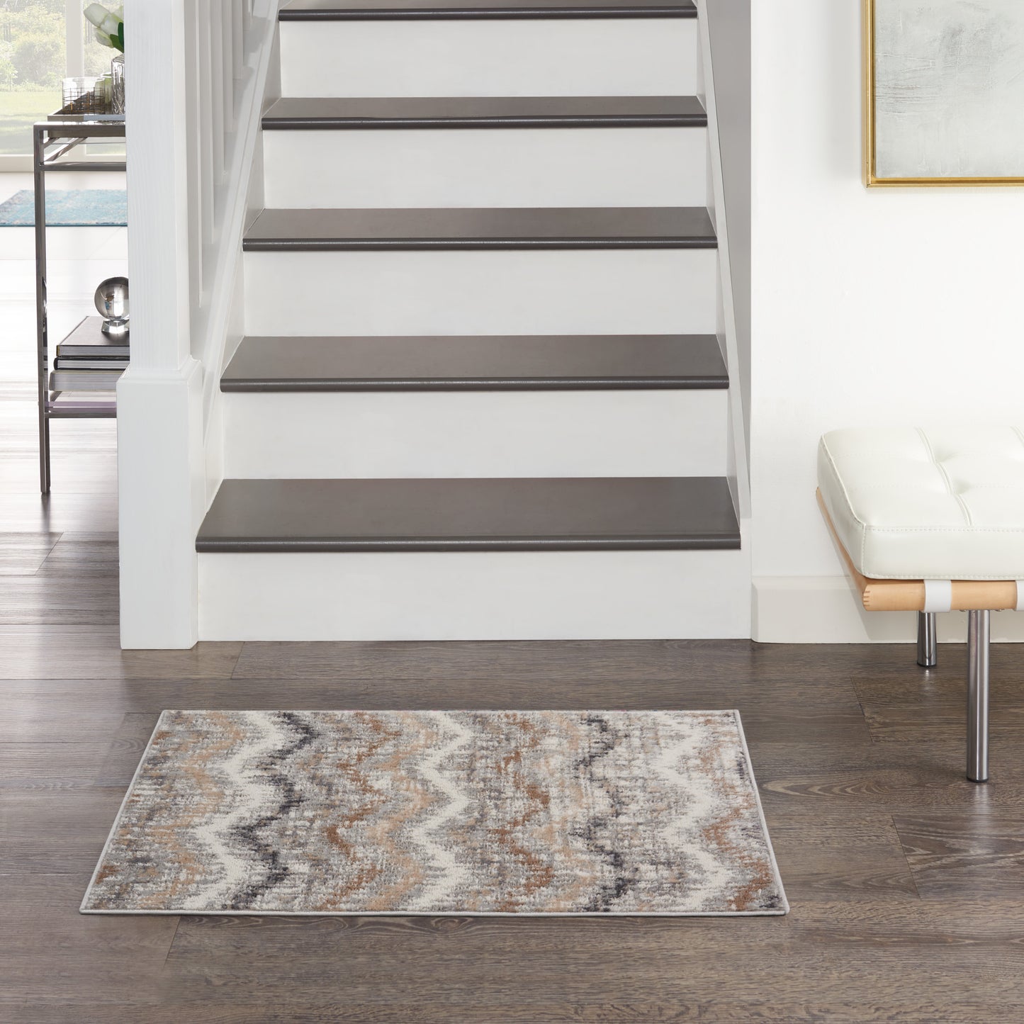 Nourison Elation 2' x 3' Grey Ivory Modern Indoor Rug