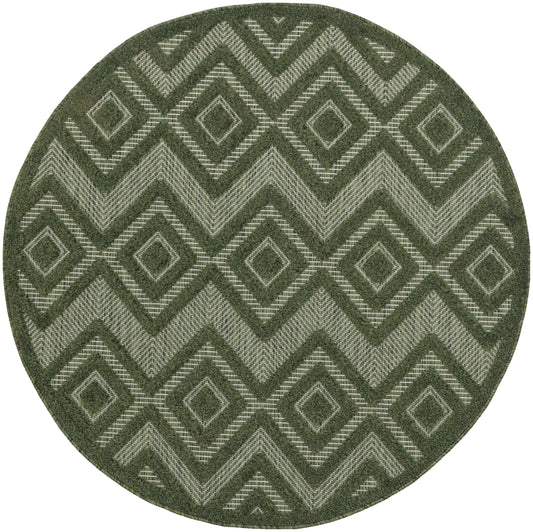 Nourison Versatile 4' x Round Green Modern Rug