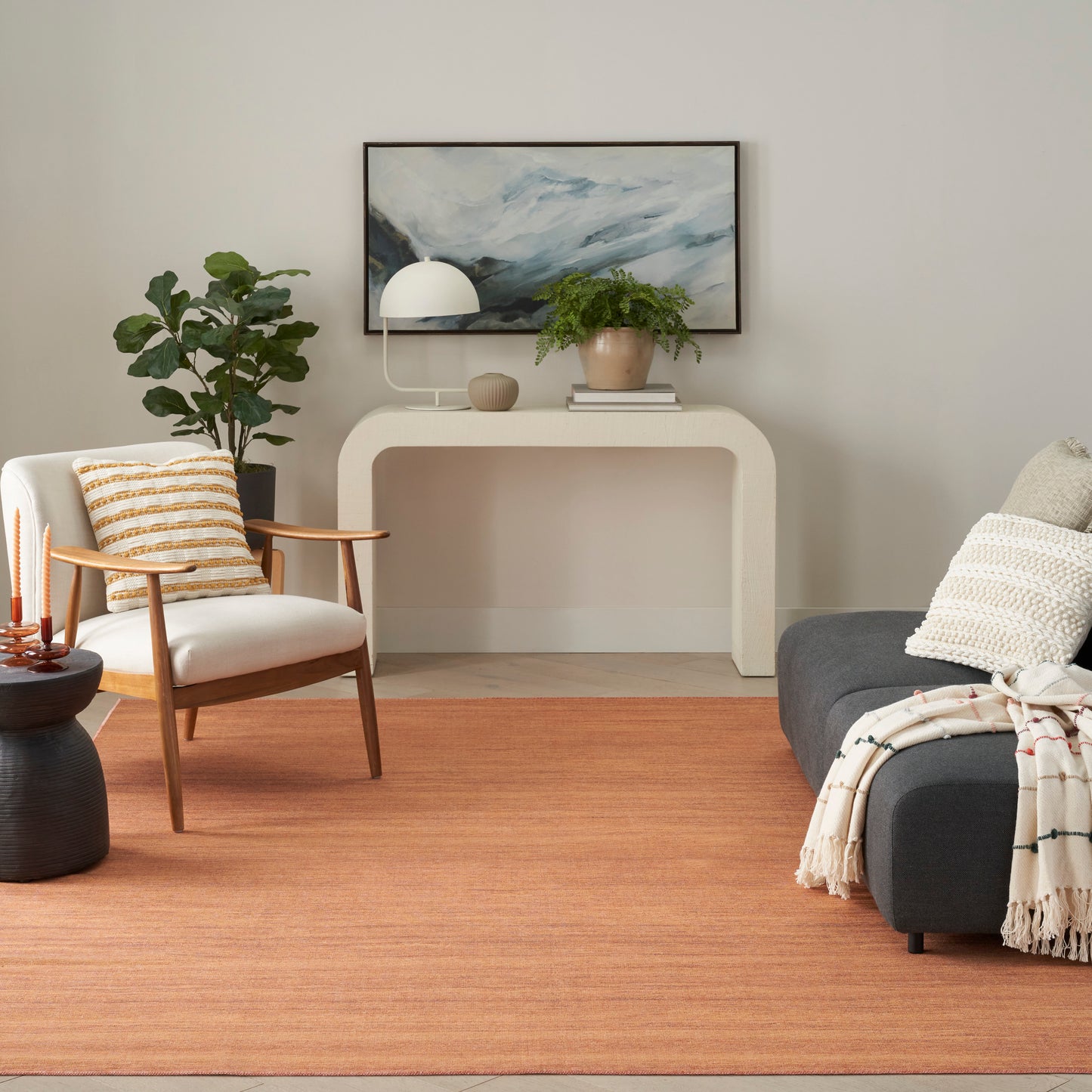 Nourison Washable Essentials 6' x 9' Copper Modern Indoor Rug