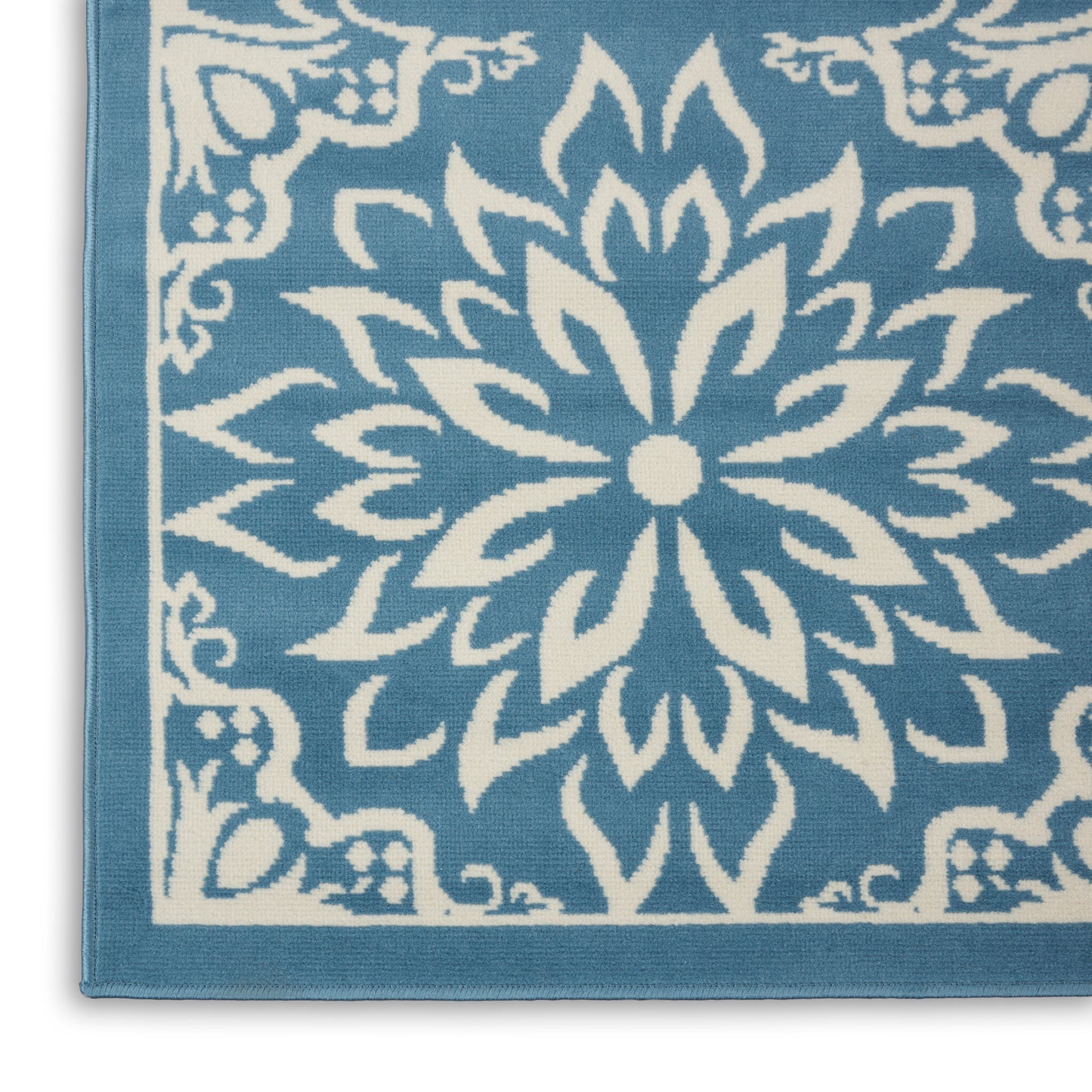 Nourison Jubilant 7'10" x 9'10" Ivory Blue Farmhouse Indoor Rug