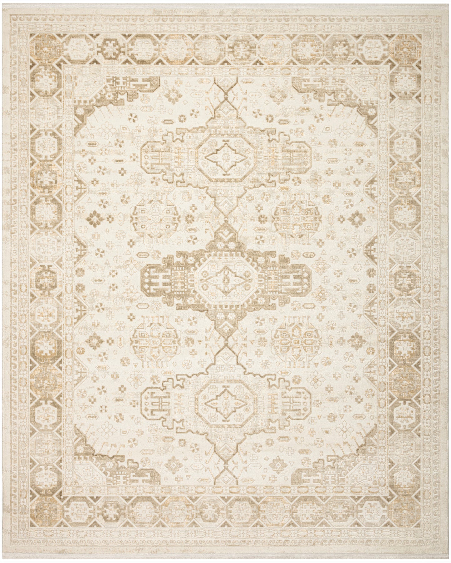 Nourison Pardis 7'10" x 9'10" Ivory Beige Vintage Indoor Rug