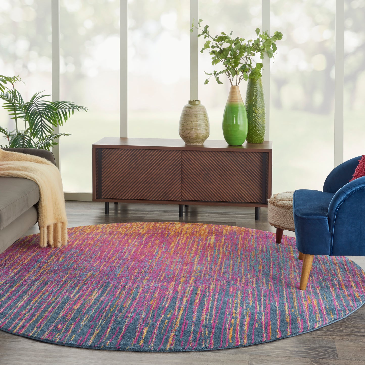 Nourison Passion 8' x Round Multicolor Modern Indoor Rug