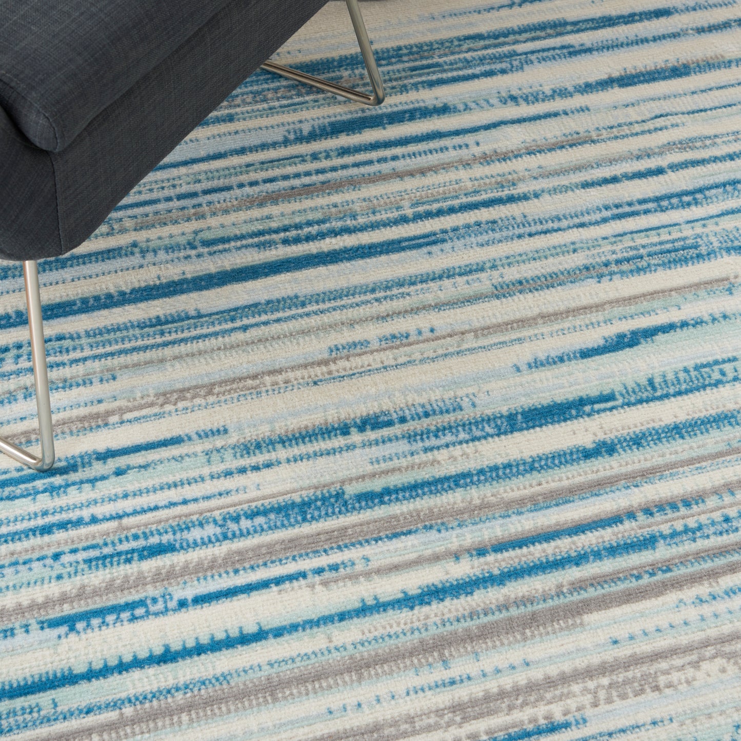 Nourison Jubilant 4' x 6' Blue Modern Indoor Rug