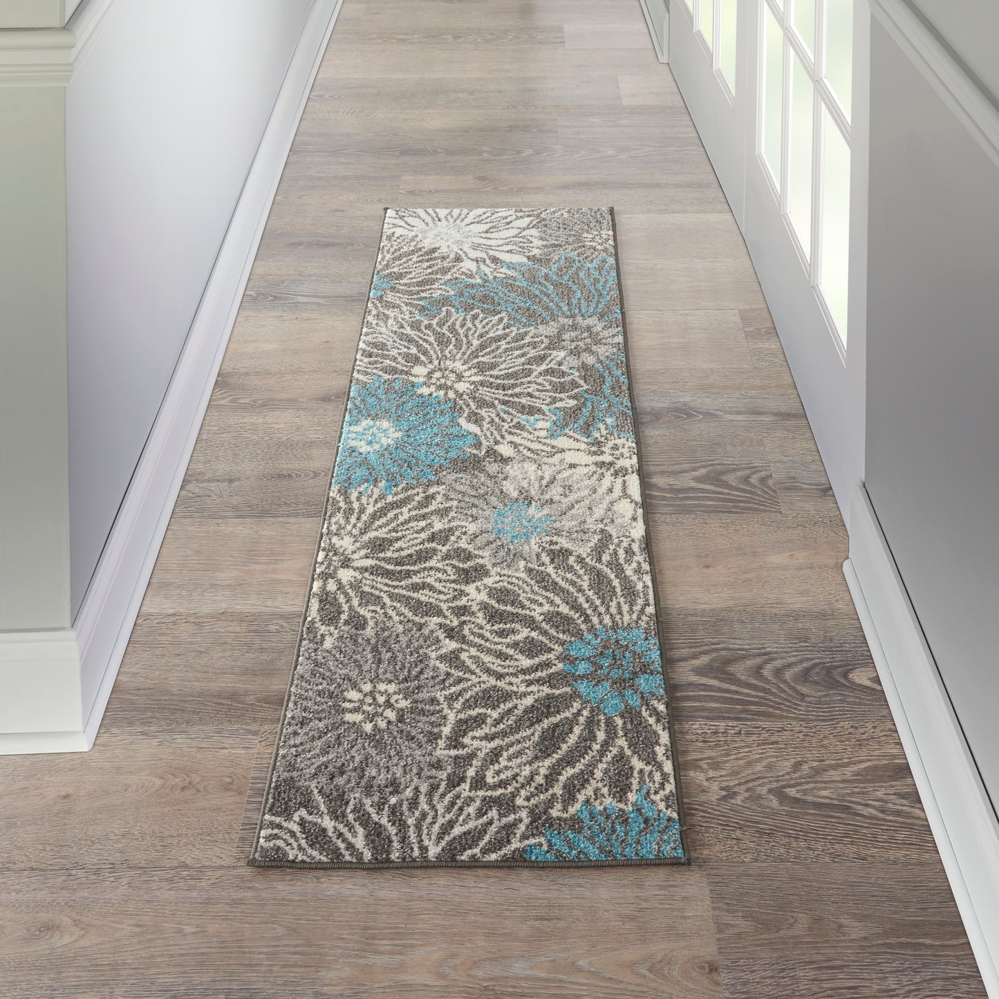 Nourison Passion 1'10" x 6' Charcoal Blue Contemporary Indoor Rug