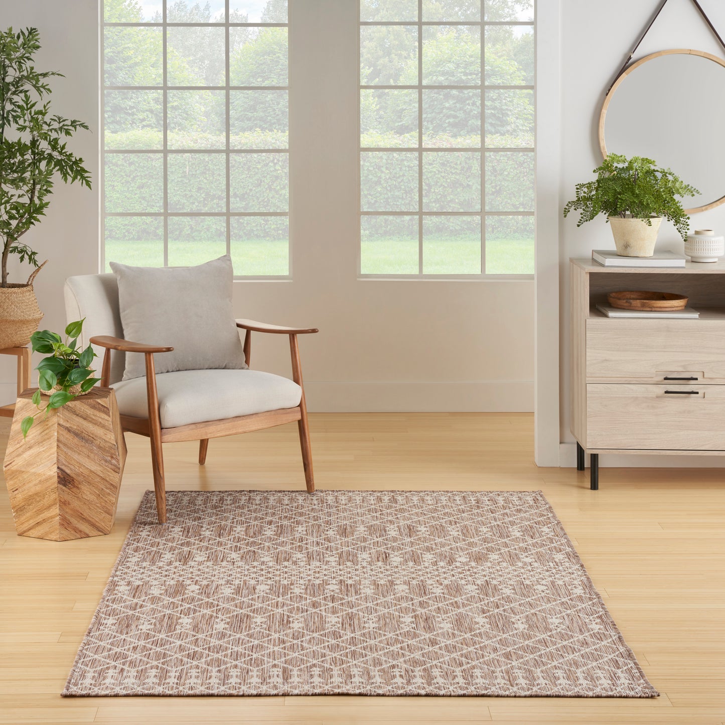Nourison Positano 4' x 6' Beige Modern Rug
