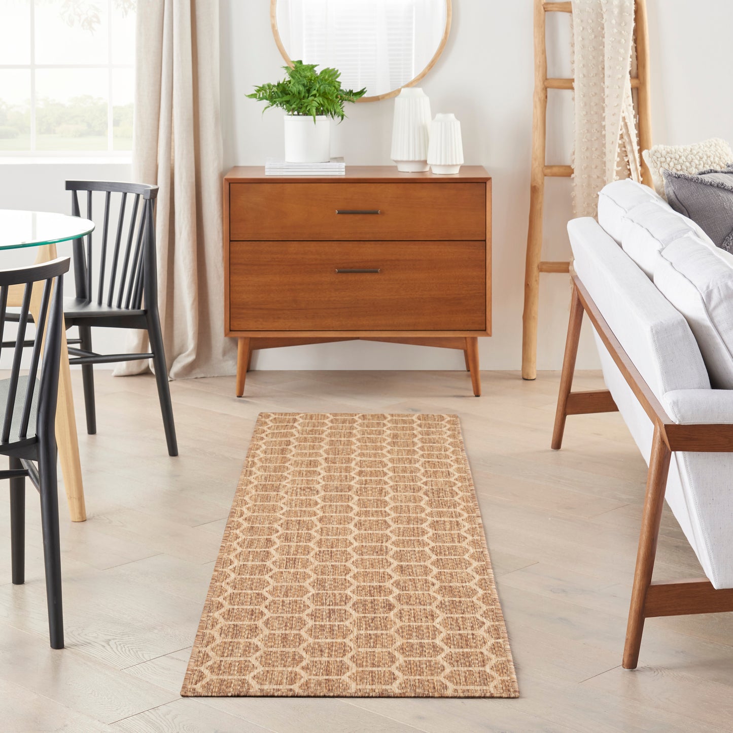 Nourison Twist Reversible 2' x 6' Natural Modern Rug