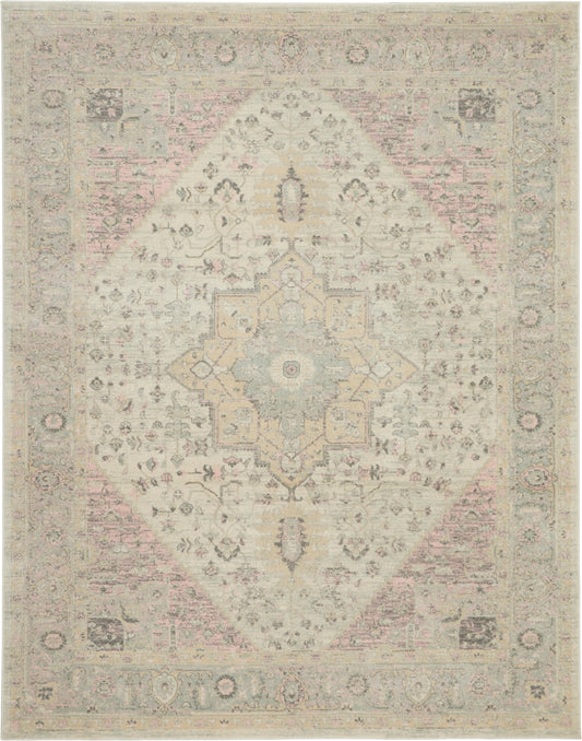 Nourison Tranquil 8' x 10' Ivory/Pink Vintage Indoor Rug