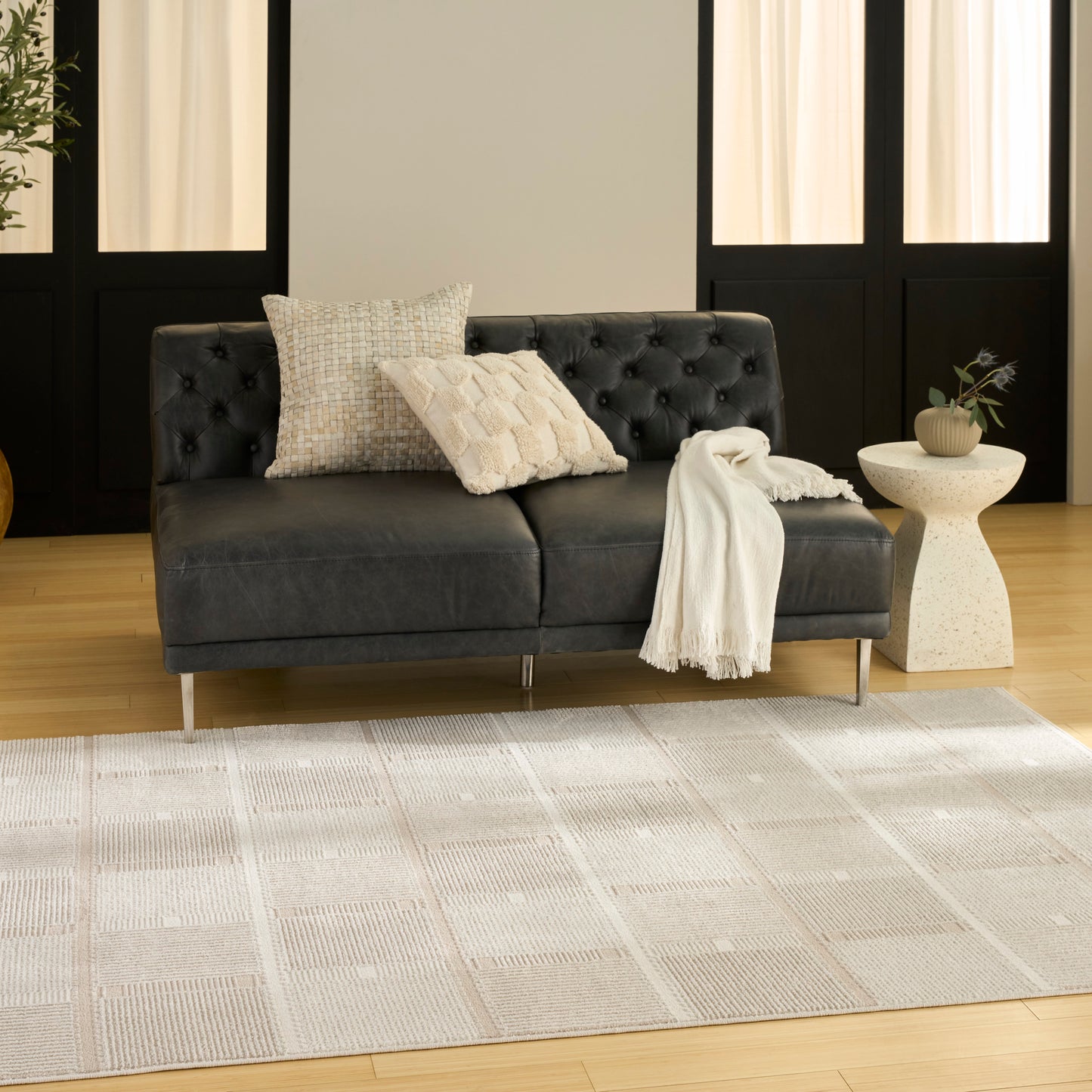 Nourison Nordic 4' x 6' Ivory Taupe Modern Indoor Rug