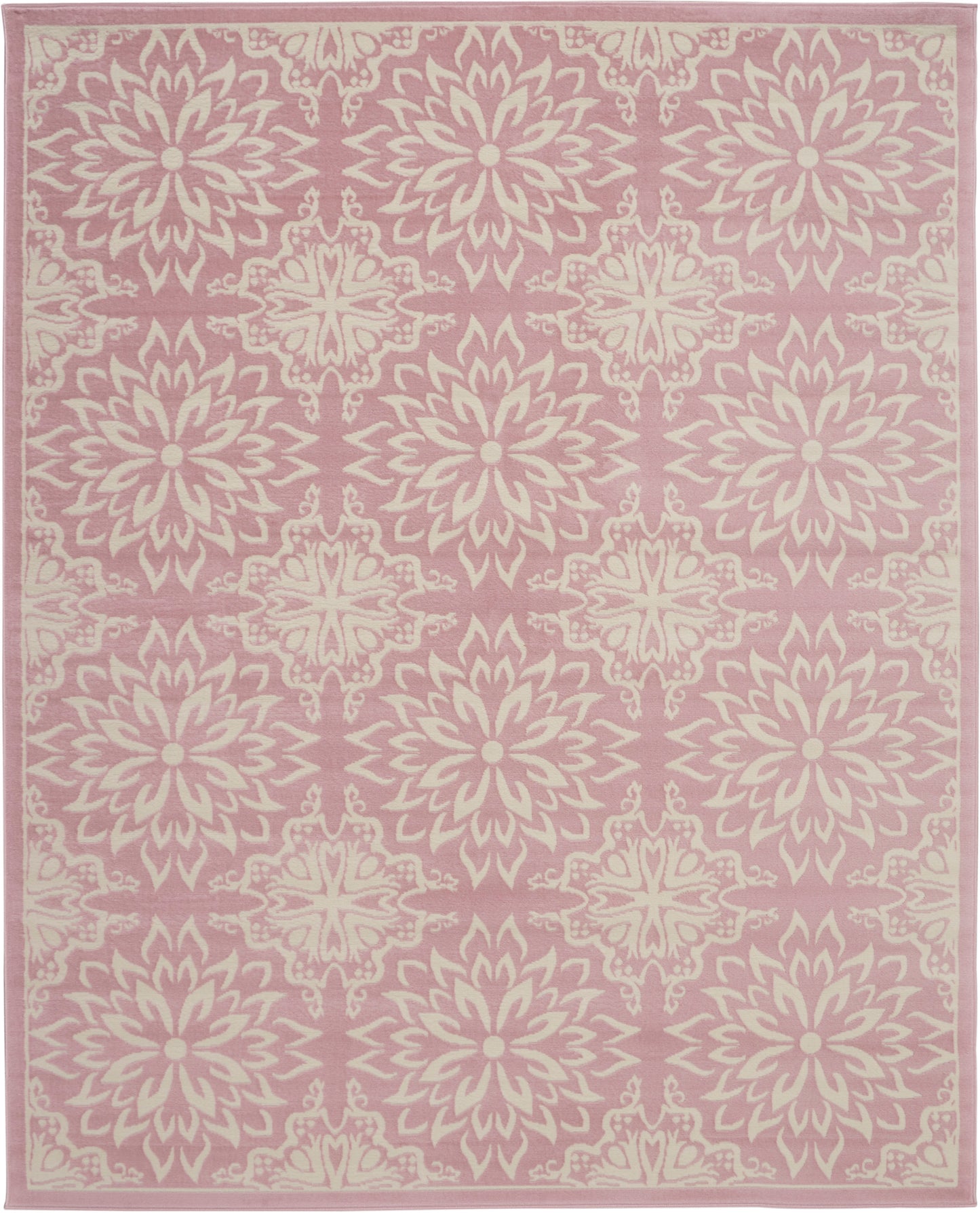 Nourison Jubilant 7'10" x 9'10" Ivory Pink Farmhouse Indoor Rug