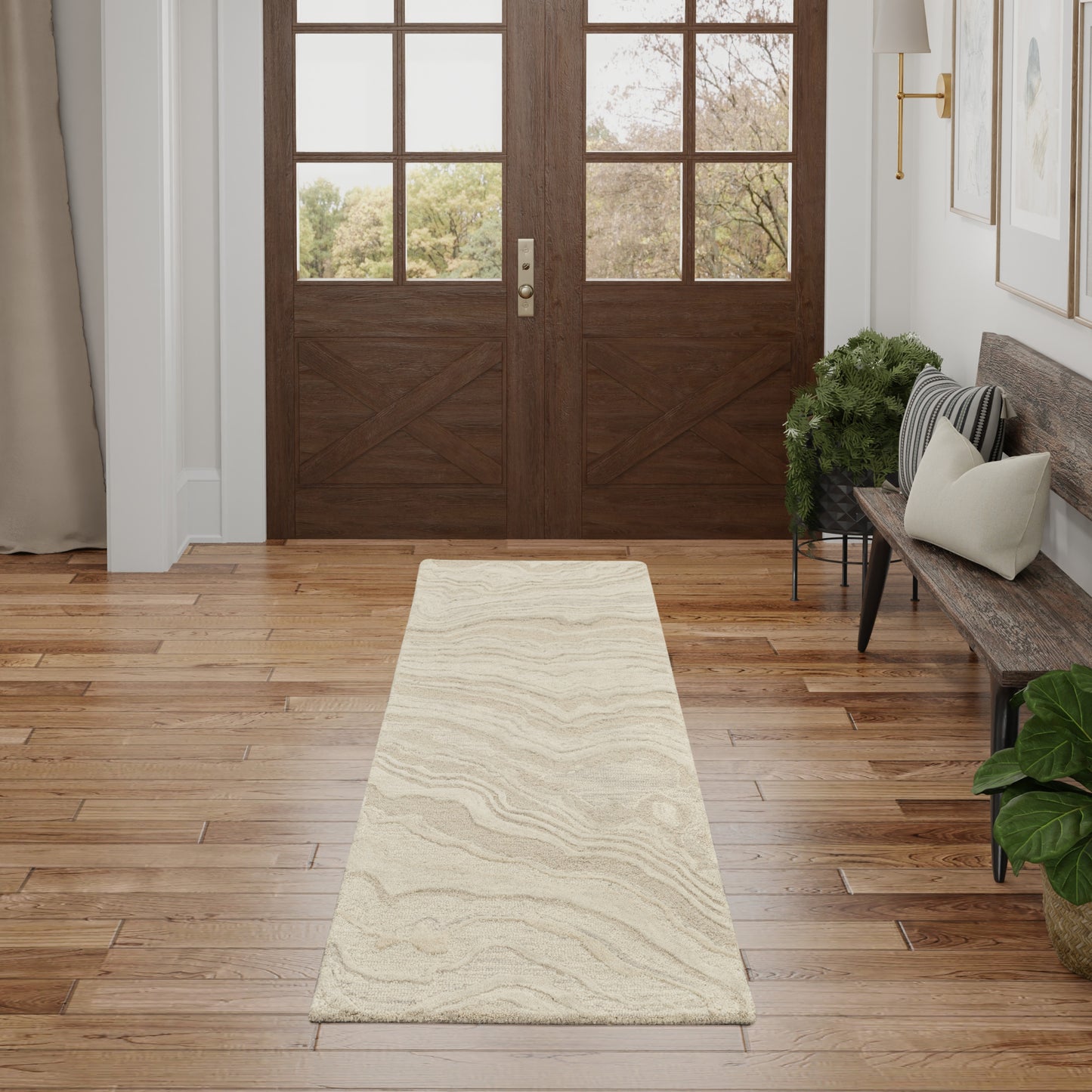 Nourison Graceful 2'3" x 7'6" Beige Modern Indoor Rug