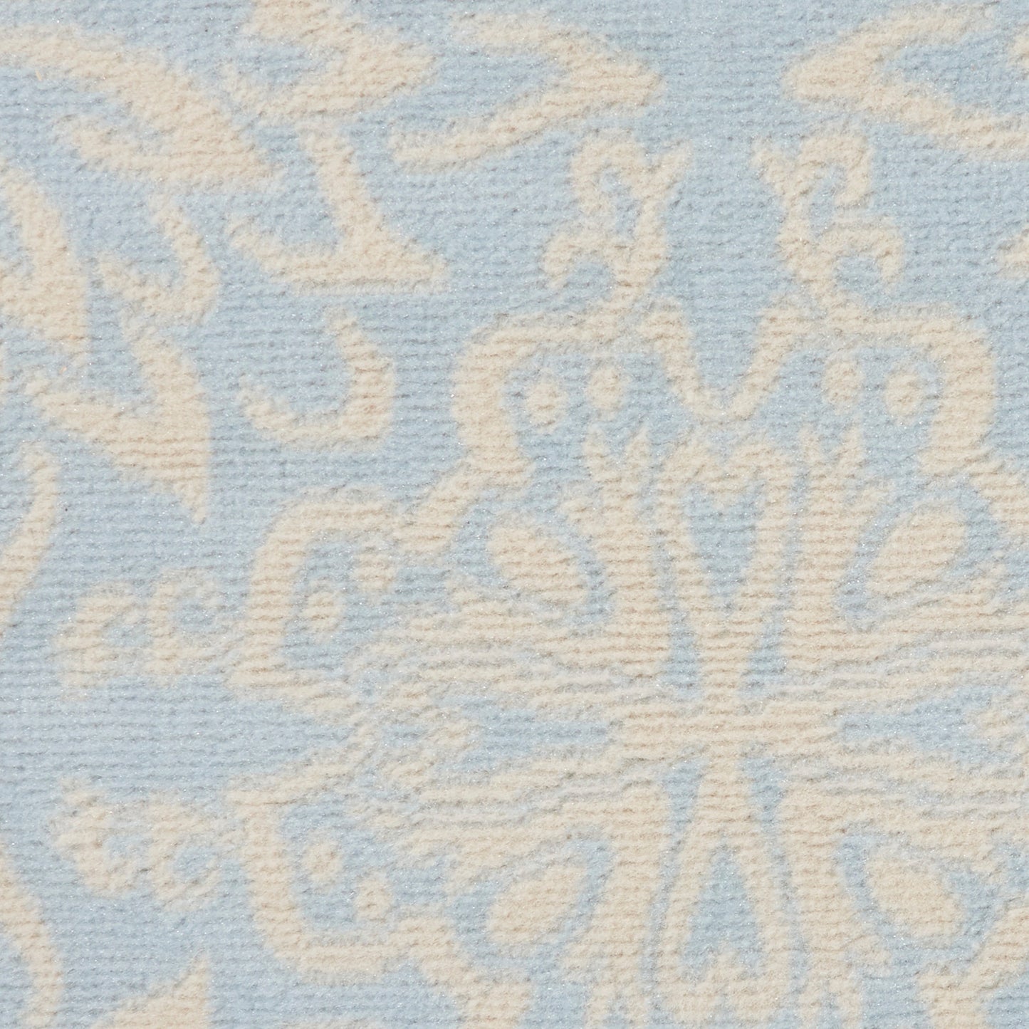 Nourison Jubilant 5'3" x Round Ivory/Light Blue Farmhouse Indoor Rug