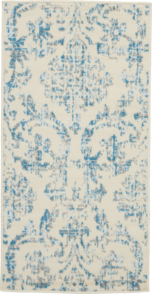 Nourison Jubilant 2' x 4' Ivory Blue Vintage Indoor Rug