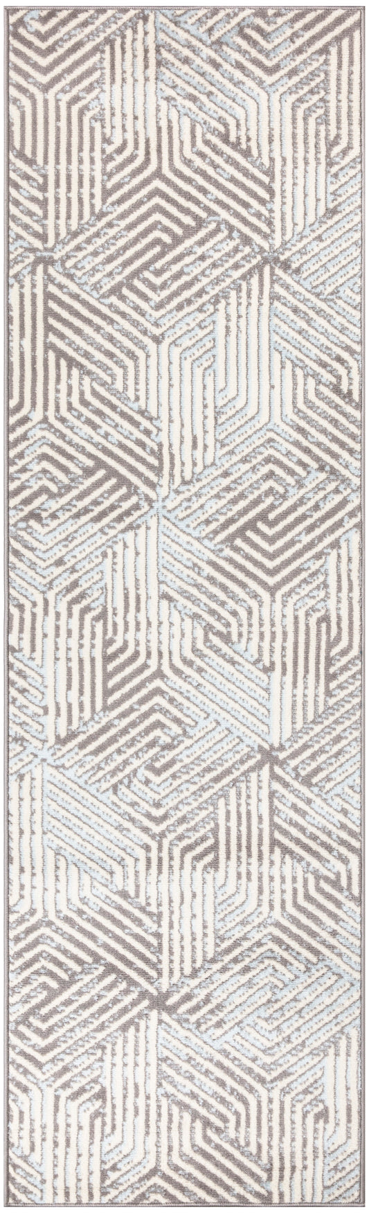 Nourison Grafix 2'3" x 10' Grey Modern Indoor Rug