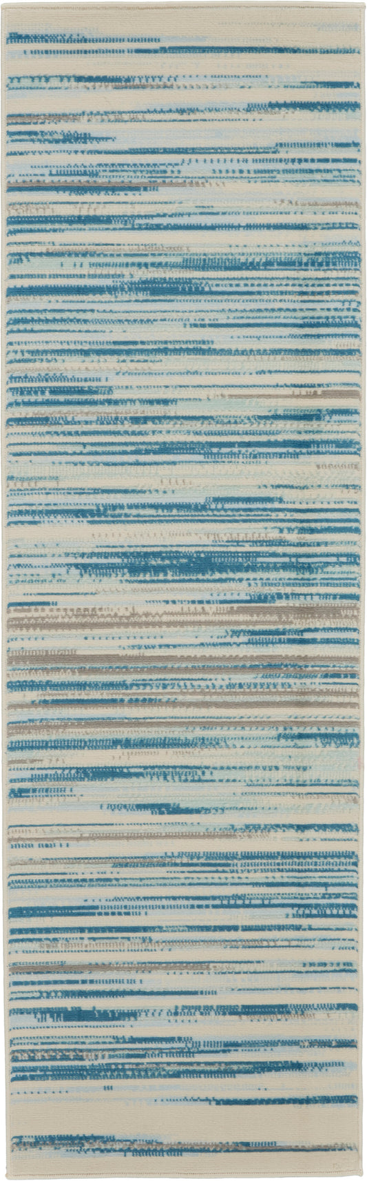 Nourison Jubilant 2' x 6' Blue Modern Indoor Rug
