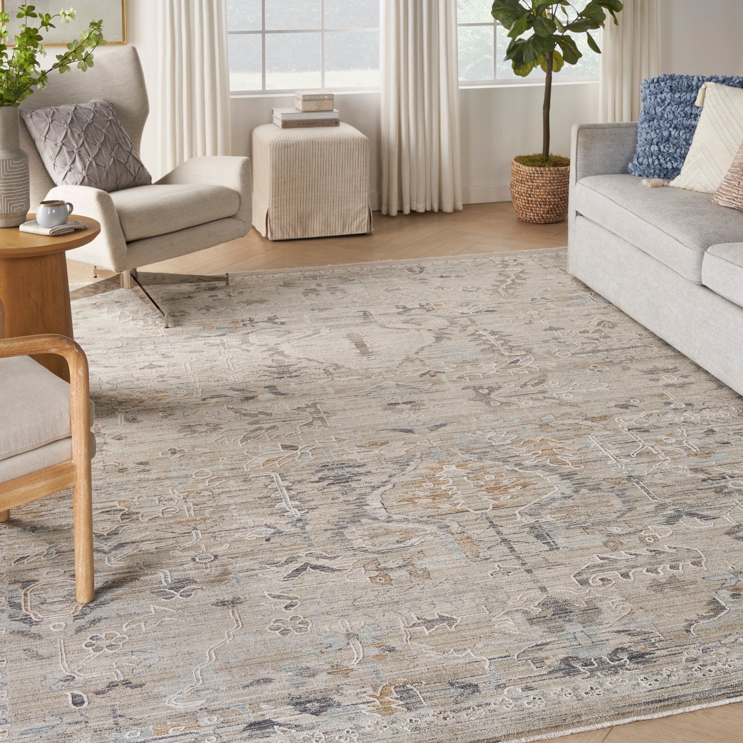 Nourison Lynx 8'6" x 11'4" Ivory Taupe Vintage Indoor Rug