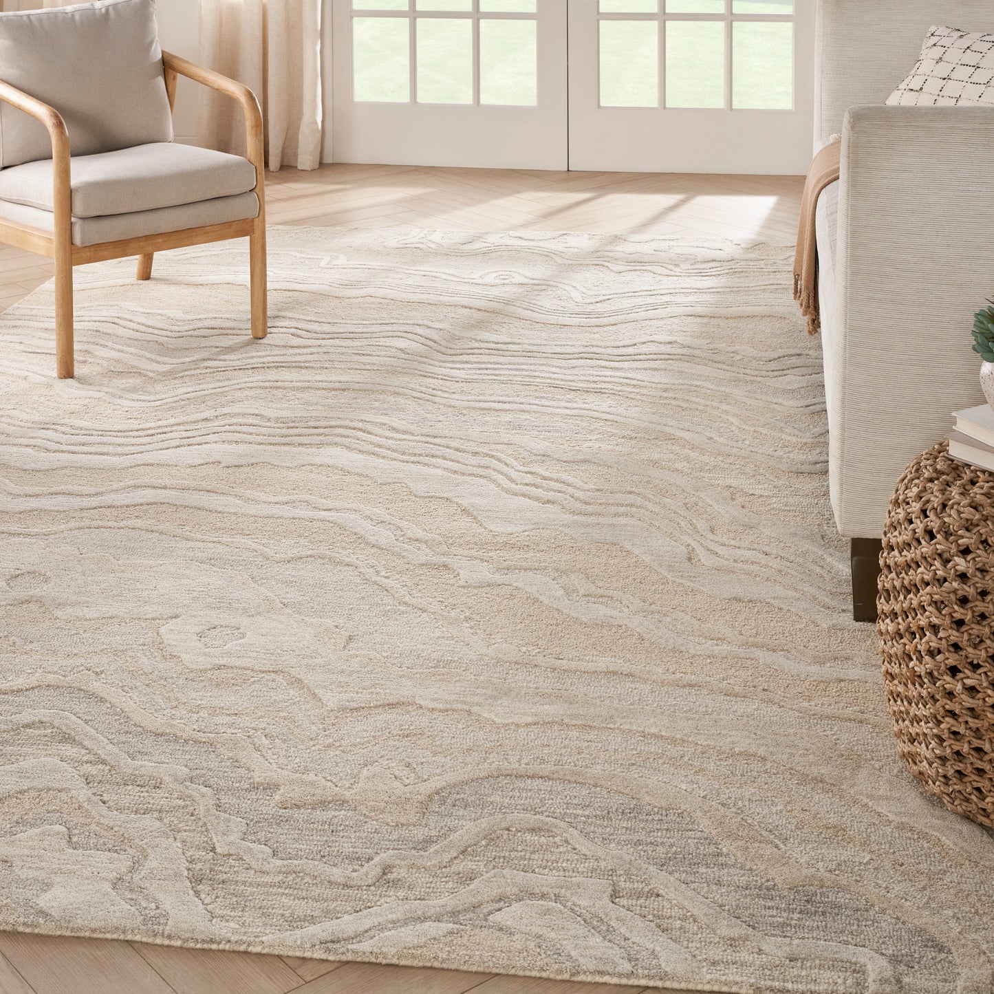 Nourison Graceful 8'6" x 11'6" Beige Modern Indoor Rug