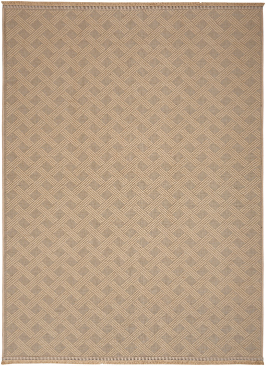 Nourison Washable Jute 3'11" x 5'11" Natural Modern Indoor Rug