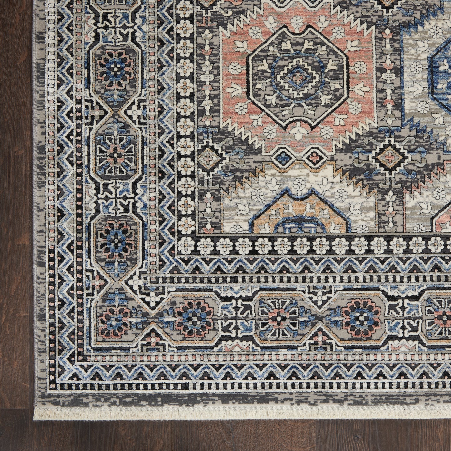 Nourison Starry Nights 5'3" x 7'3" Grey/Navy Vintage Indoor Rug