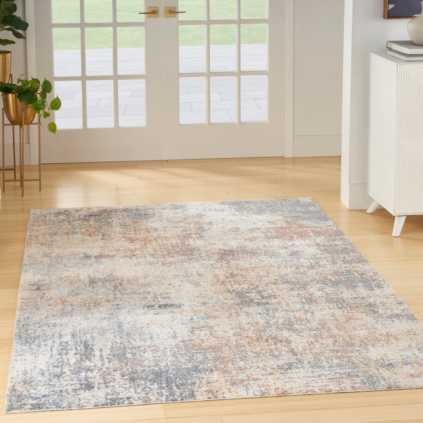 Nourison Astra Machine Washable 5'3" x 7' Multicolor Modern Indoor Rug
