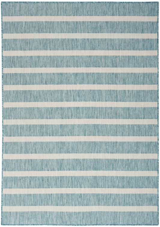 Nourison Positano 7' x 10' Aqua Ivory Modern Rug