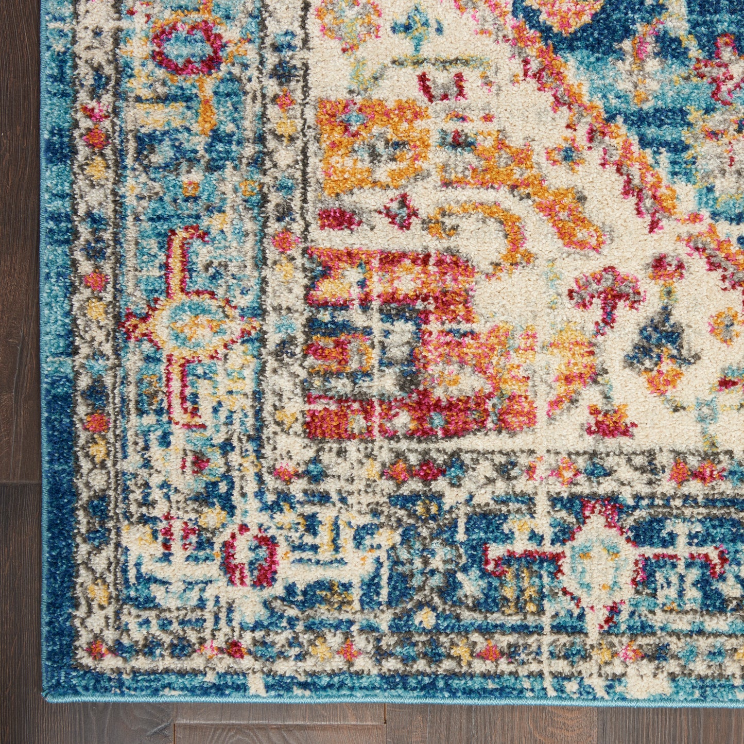 Nourison Passion 2'2" x 7'6" Ivory/Light Blue Bohemian Indoor Rug