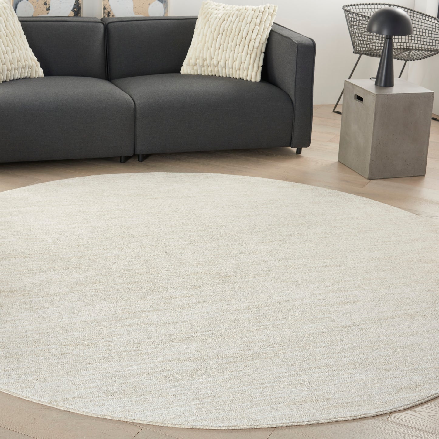 Nourison Nourison Essentials 10' x Round Ivory Beige Outdoor Rug
