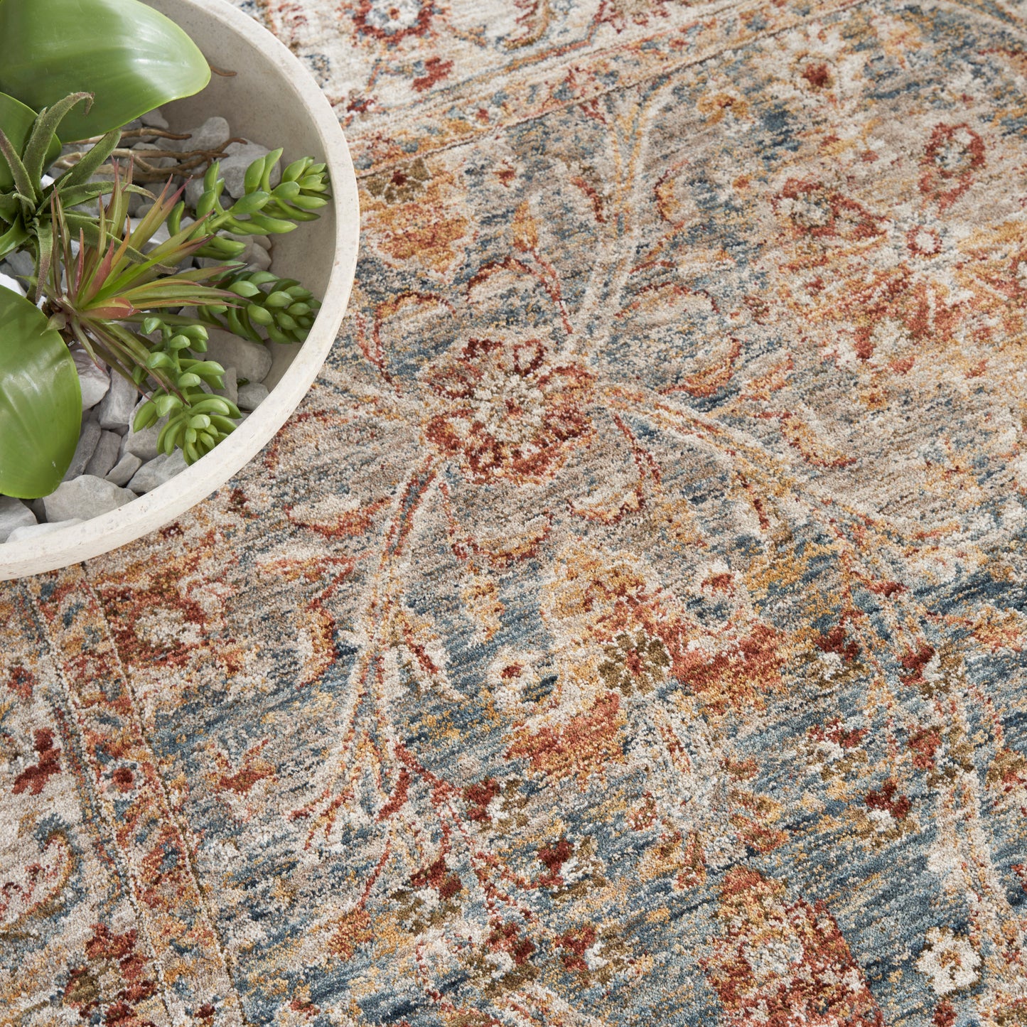 Nourison Sahar 3'11" x 5'11" Blue Persian Indoor Rug