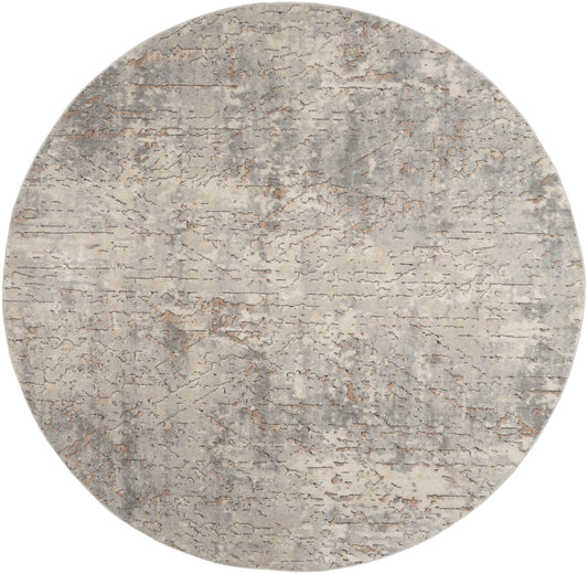Nourison Quarry 7’10” x Round Beige Grey Modern Indoor Rug