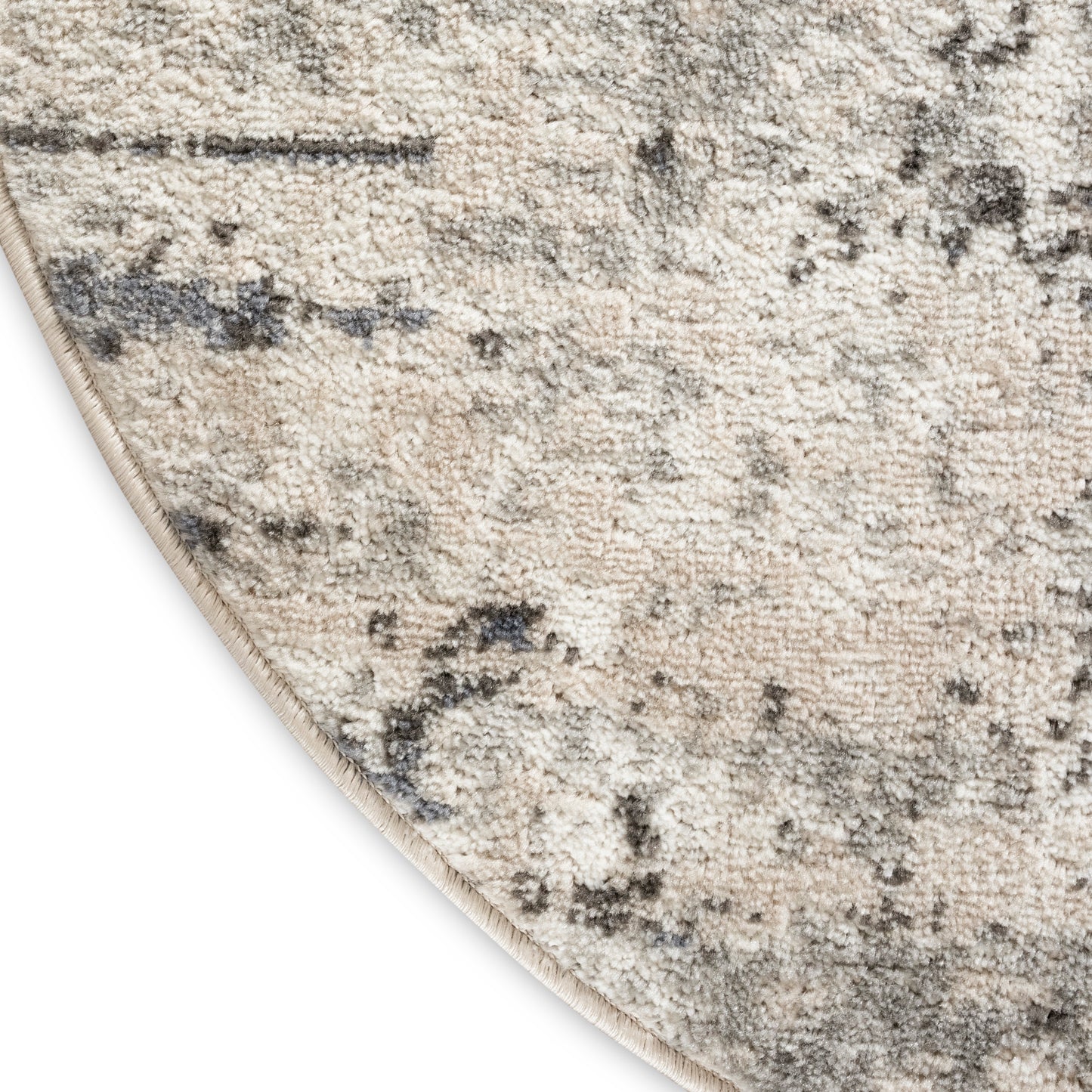 Nourison Quarry 4' x Round Ivory Blue Grey Modern Indoor Rug
