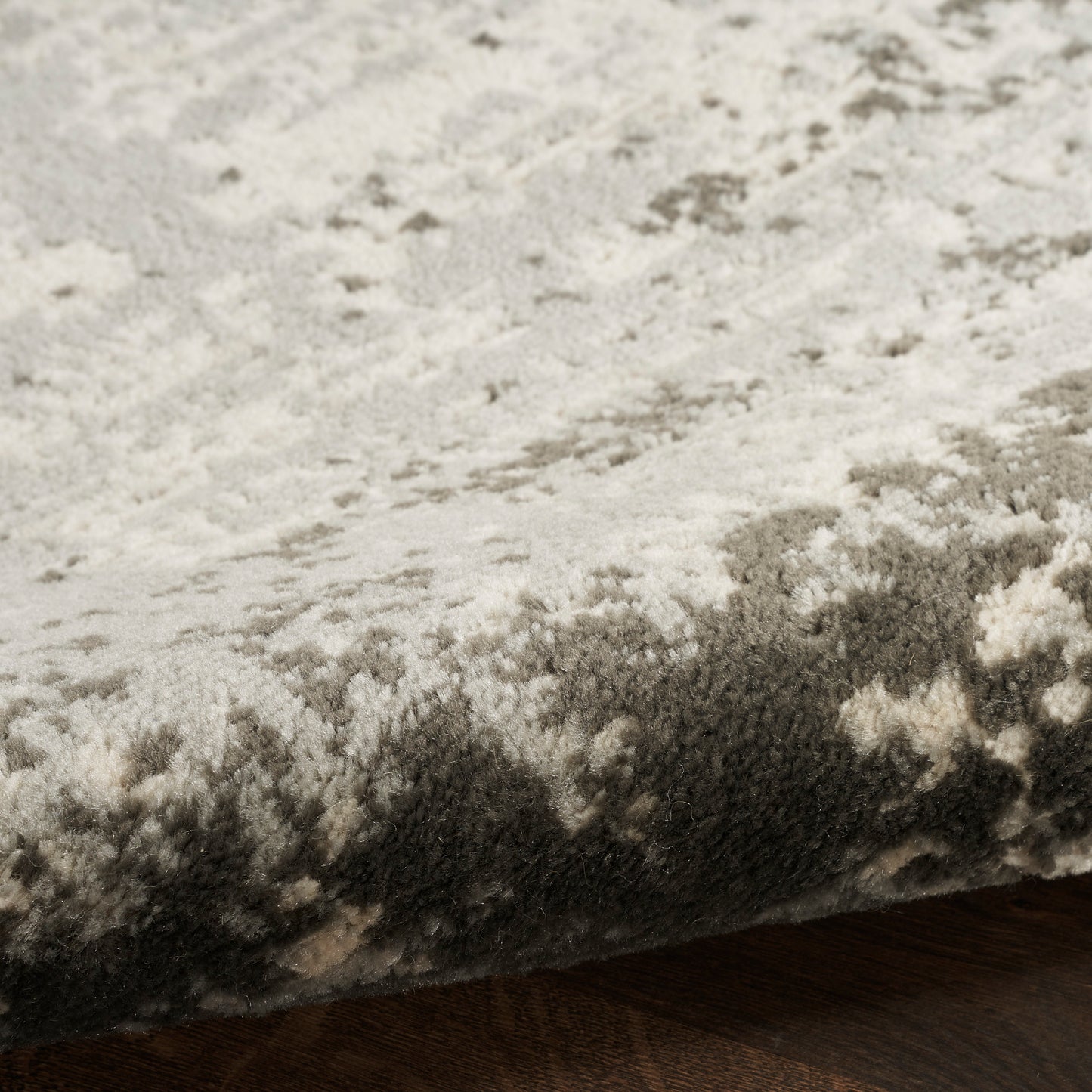 Nourison Serenity Home 2'2" x 7'6" Ivory Grey Modern Indoor Rug