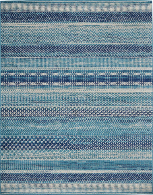 Nourison Passion 6'7" x 9'6" Navy Blue Bohemian Indoor Rug