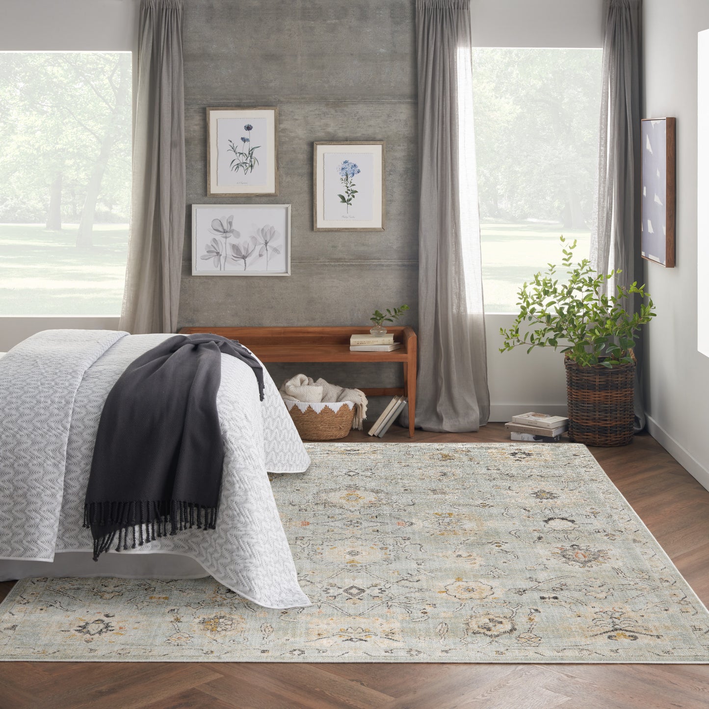Nourison Oushak Home 8' x 9'10" Mint Vintage Indoor Rug