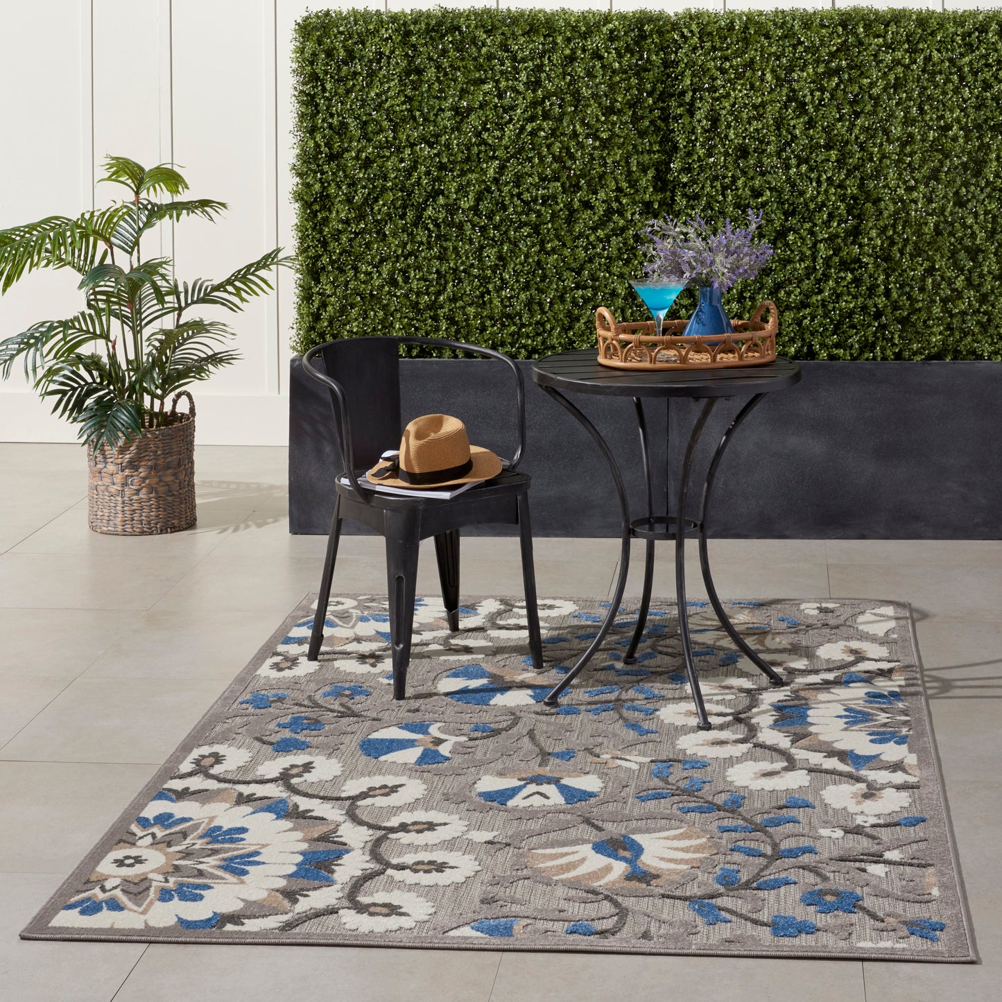 Nourison Aloha 3'6" x 5'6" Grey Multicolor Transitional Rug